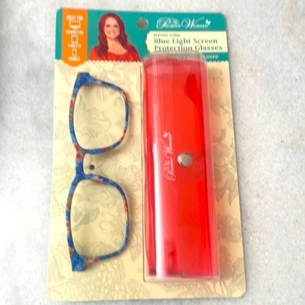 The Pioneer Woman glasses floral blue light screen protection glasses,case NWT
